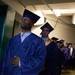 The first graduate in line looks out in to EMU's Convocation Center before the start Pioneer's class of 2013 graduation ceremony, Thursday, June 6.
Courtney Sacco I AnnArbor.com 